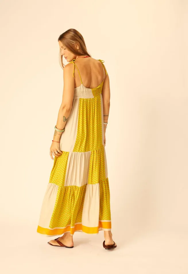 Women Natalie Martin Dresses Melanie Dress Block Zigzag Tangerine