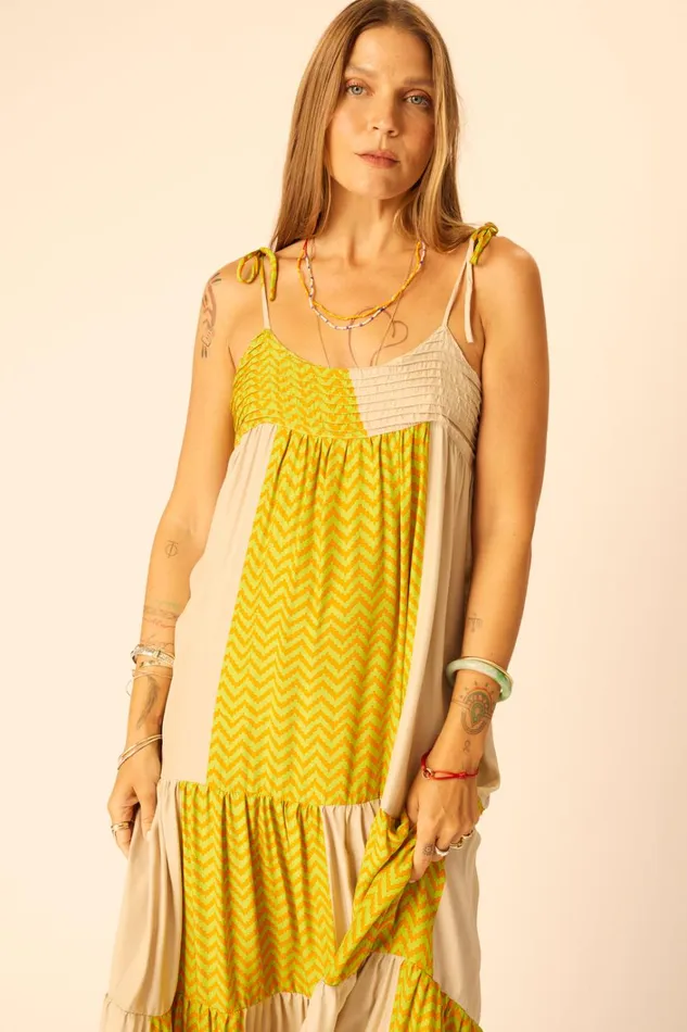 Women Natalie Martin Dresses Melanie Dress Block Zigzag Tangerine