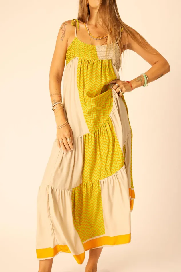 Women Natalie Martin Dresses Melanie Dress Block Zigzag Tangerine