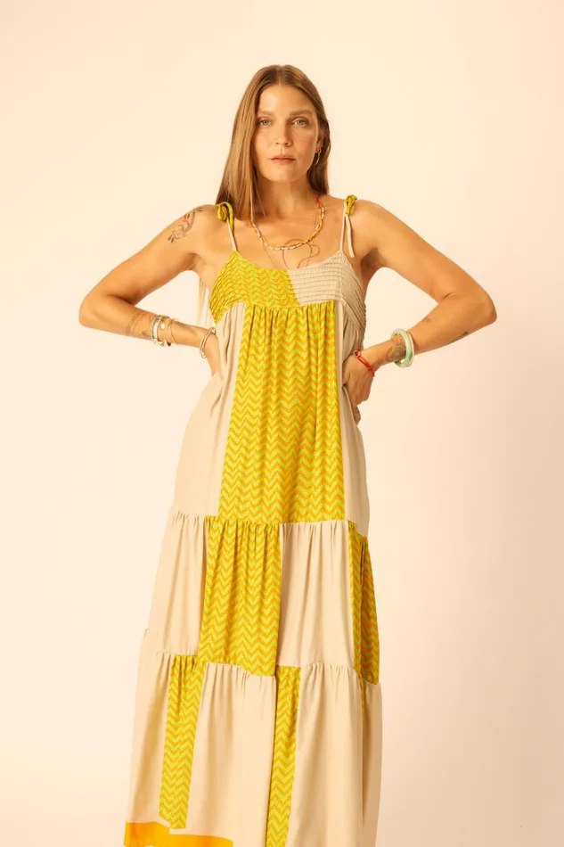 Women Natalie Martin Dresses Melanie Dress Block Zigzag Tangerine