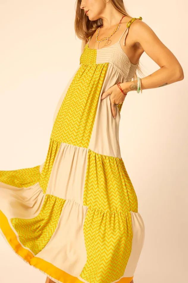 Women Natalie Martin Dresses Melanie Dress Block Zigzag Tangerine