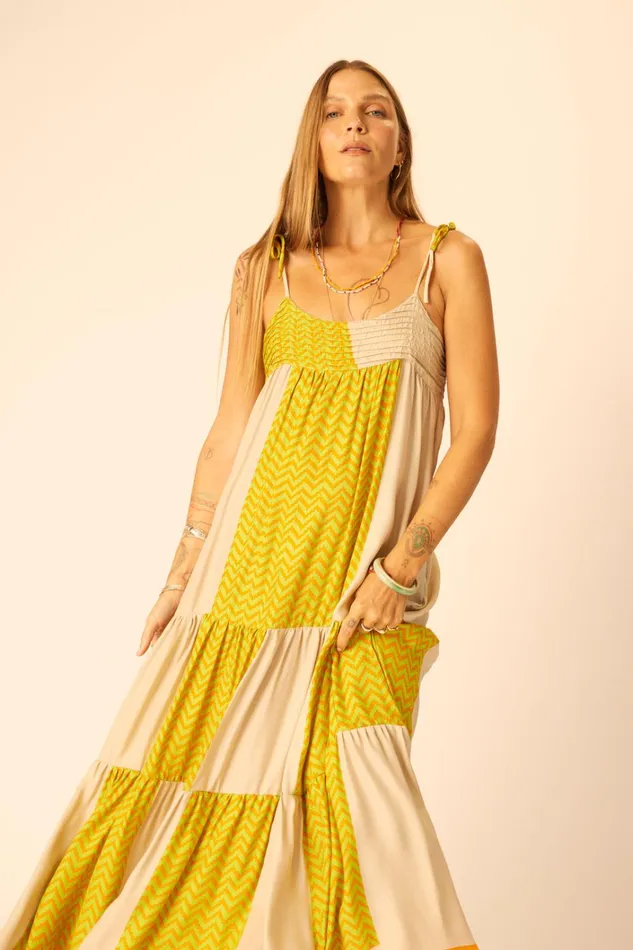 Women Natalie Martin Dresses Melanie Dress Block Zigzag Tangerine