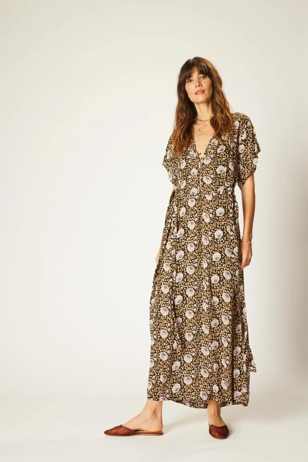 Women Natalie Martin Dresses Monica Dress Vintage Flowers Sepia Women Natalie Martin Dresses Monica Dress Vintage Flowers Sepia