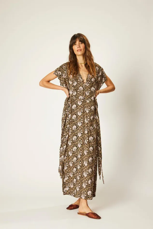 Women Natalie Martin Dresses Monica Dress Vintage Flowers Sepia Women Natalie Martin Dresses Monica Dress Vintage Flowers Sepia