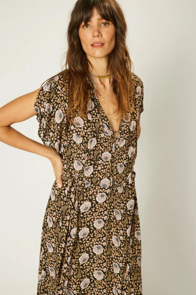 Women Natalie Martin Dresses Monica Dress Vintage Flowers Sepia Women Natalie Martin Dresses Monica Dress Vintage Flowers Sepia