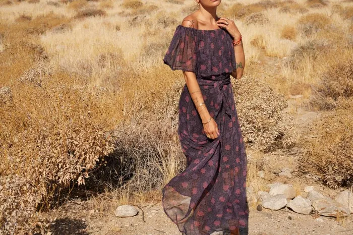 Women Natalie Martin Dresses Naomi Dress With Sash Snowflake Aubergine