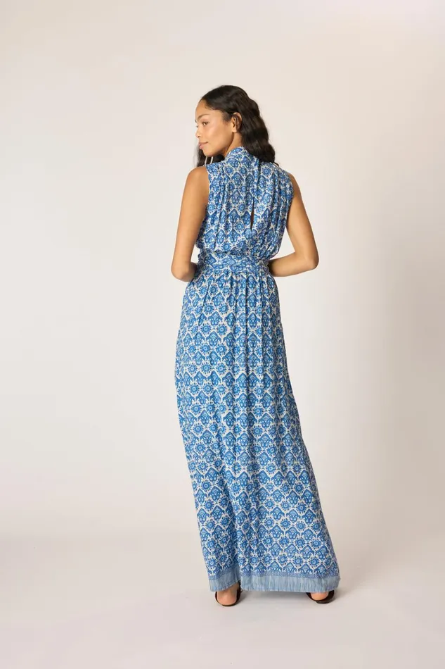 Women Natalie Martin Dresses Nico Sleeveless Maxi Fleurdelis Blue