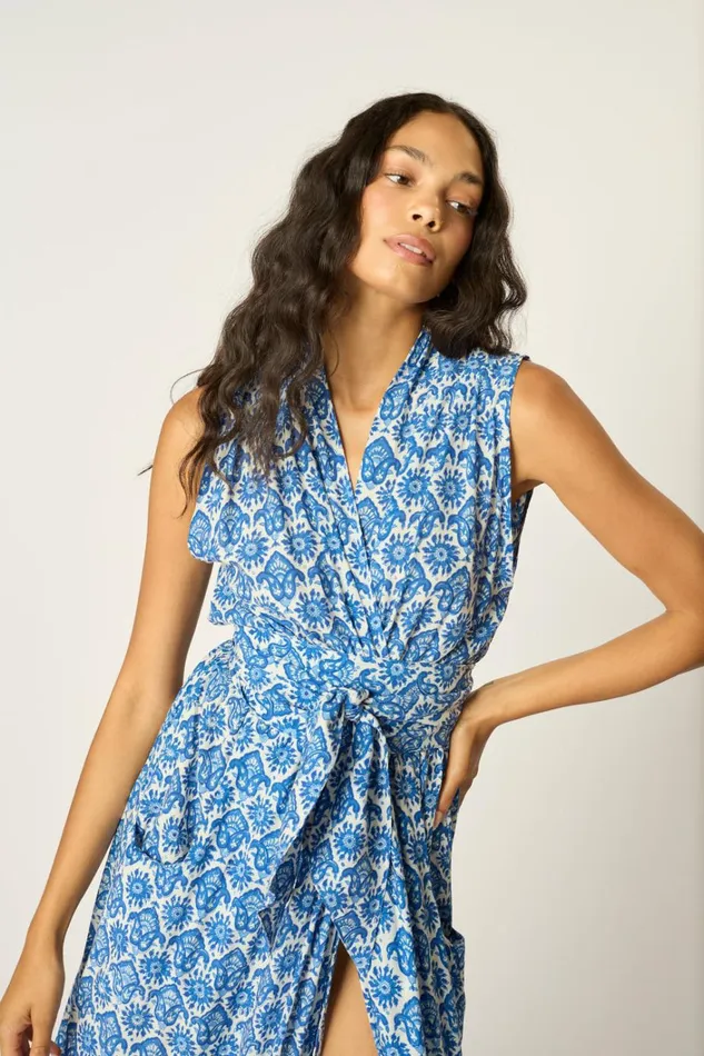 Women Natalie Martin Dresses Nico Sleeveless Maxi Fleurdelis Blue