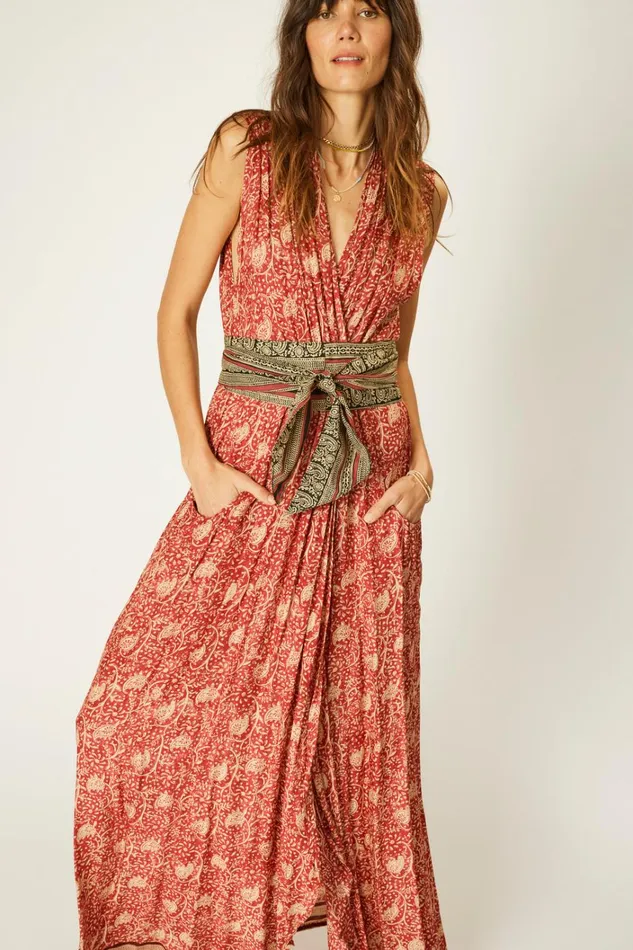 Women Natalie Martin Dresses Nico Sleeveless Maxi Water Lily Terracotta
