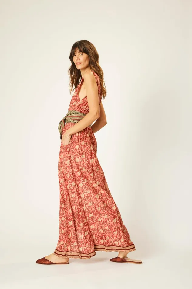 Women Natalie Martin Dresses Nico Sleeveless Maxi Water Lily Terracotta