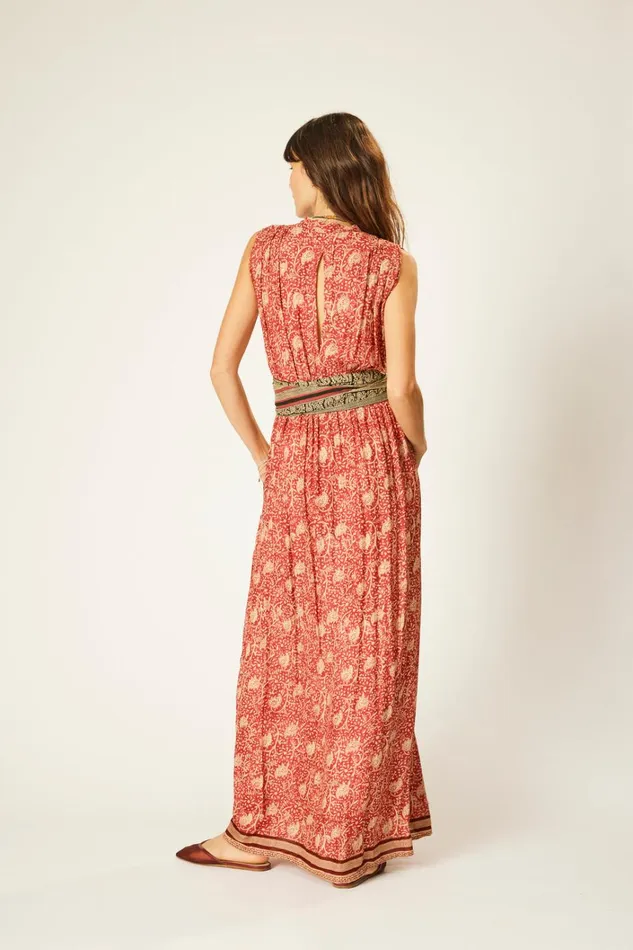Women Natalie Martin Dresses Nico Sleeveless Maxi Water Lily Terracotta