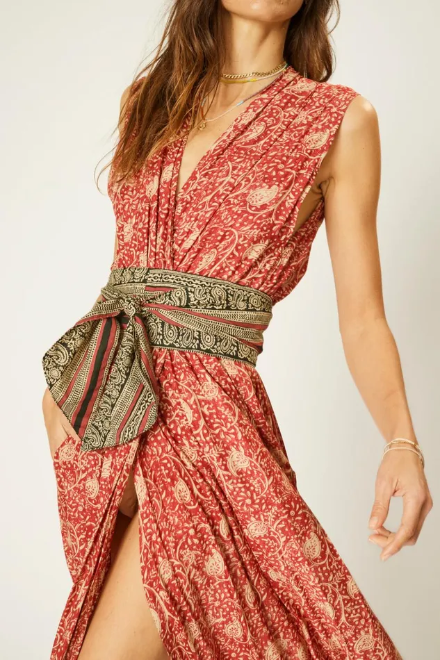 Women Natalie Martin Dresses Nico Sleeveless Maxi Water Lily Terracotta