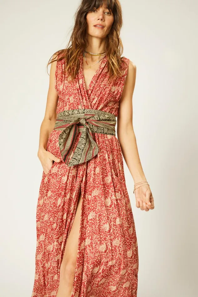 Women Natalie Martin Dresses Nico Sleeveless Maxi Water Lily Terracotta