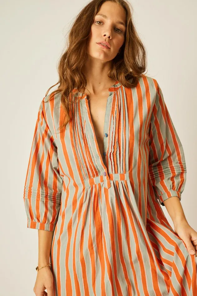 Women Natalie Martin Dresses Sammie Maxi Batik Stripe Sage