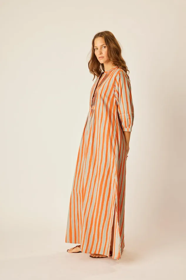 Women Natalie Martin Dresses Sammie Maxi Batik Stripe Sage