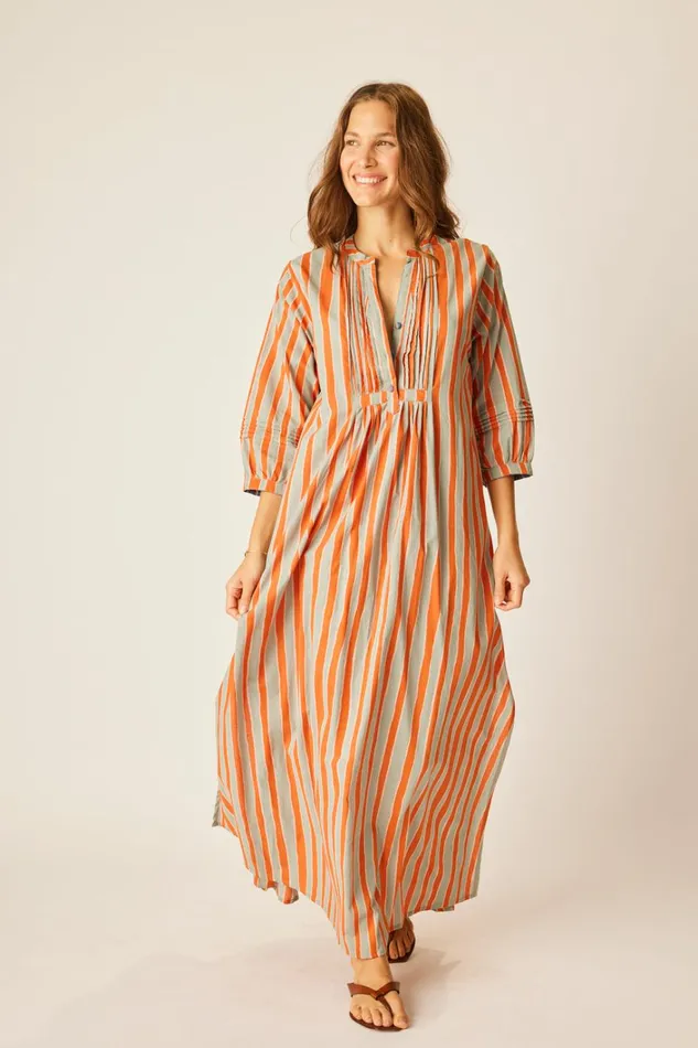 Women Natalie Martin Dresses Sammie Maxi Batik Stripe Sage