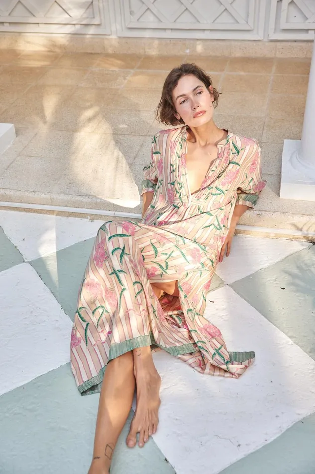 Women Natalie Martin Dresses Sammie Maxi Chamomile Rose