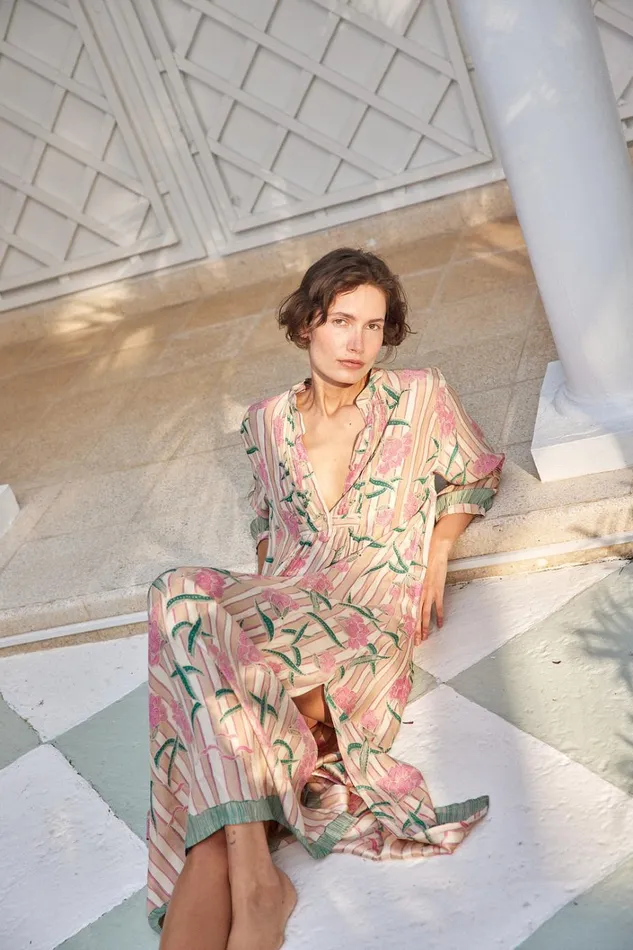 Women Natalie Martin Dresses Sammie Maxi Chamomile Rose