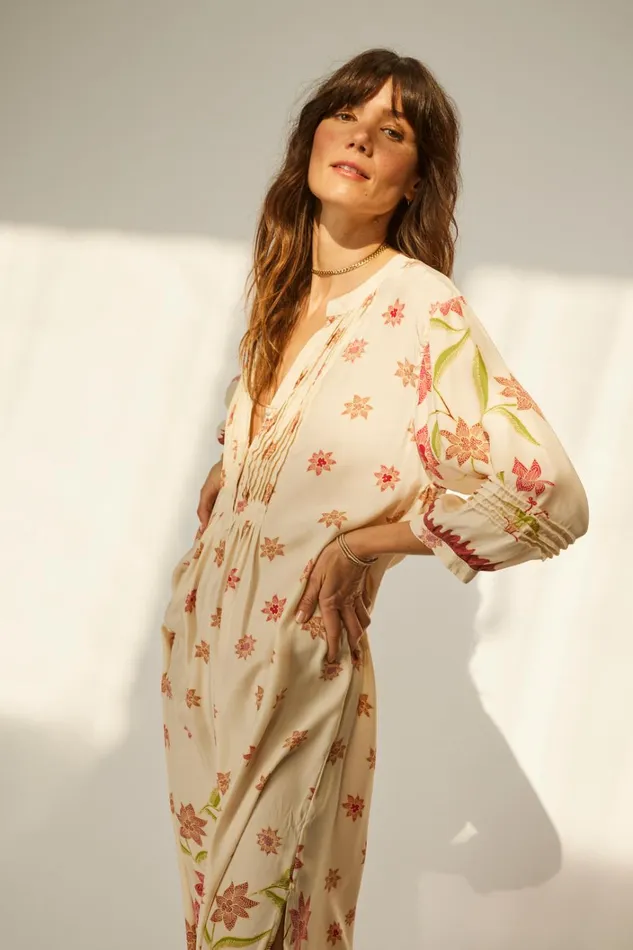 Women Natalie Martin Dresses Sammie Maxi Starflower Cream