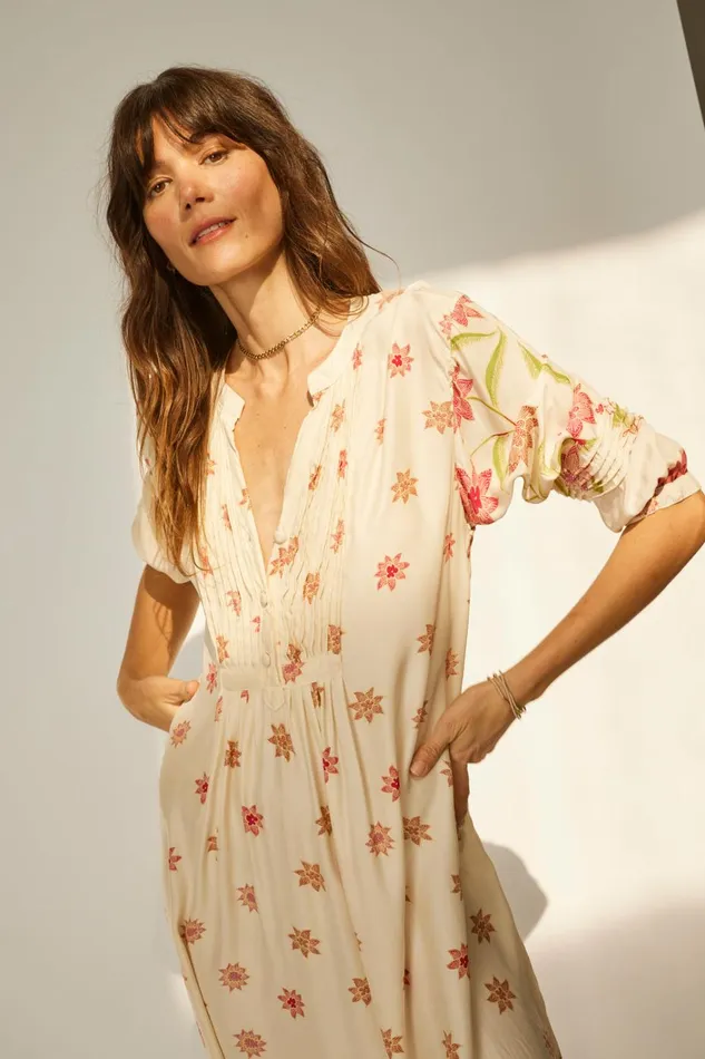 Women Natalie Martin Dresses Sammie Maxi Starflower Cream
