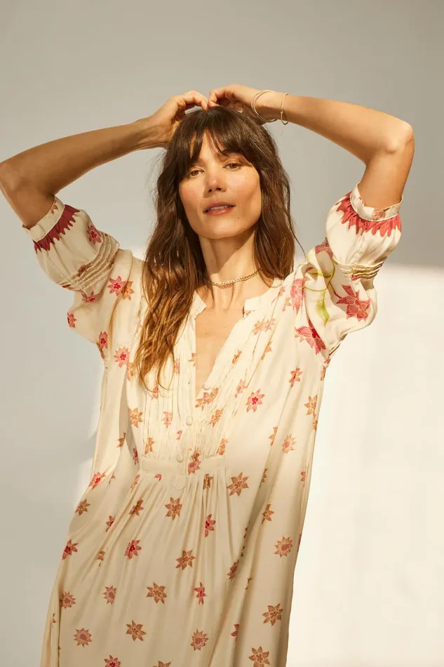 Women Natalie Martin Dresses Sammie Maxi Starflower Cream
