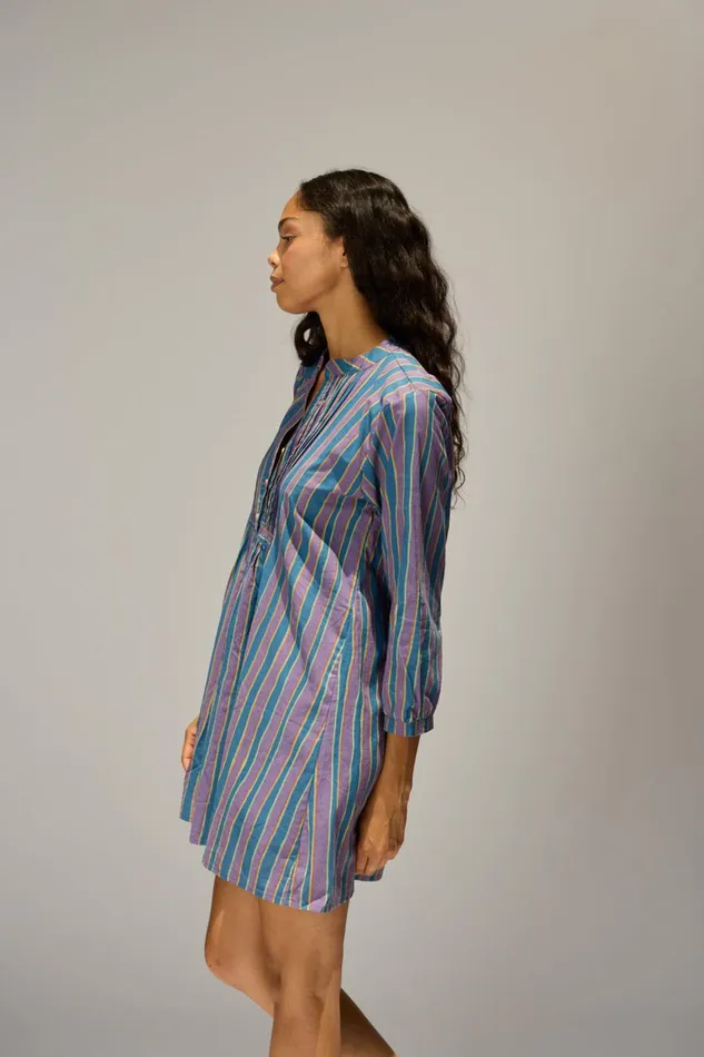 Women Natalie Martin Dresses Sammie Short Dress Batik Stripe Lavender