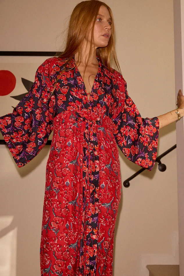 Women Natalie Martin Dresses Sarah Dress Silk Watercolor Combo