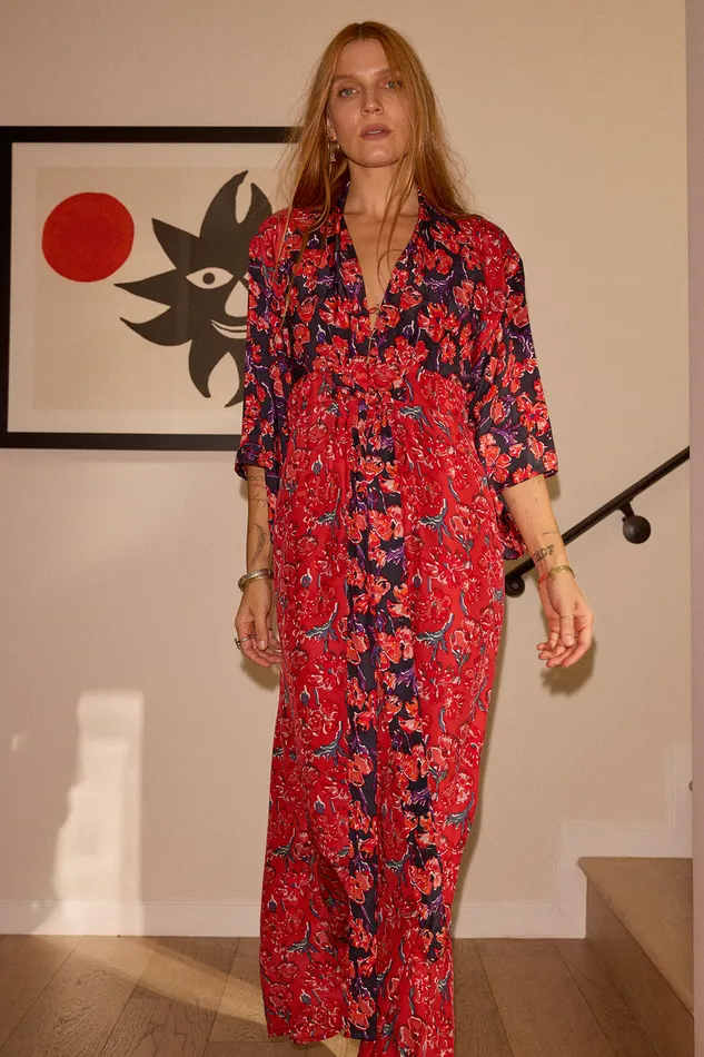 Women Natalie Martin Dresses Sarah Dress Silk Watercolor Combo