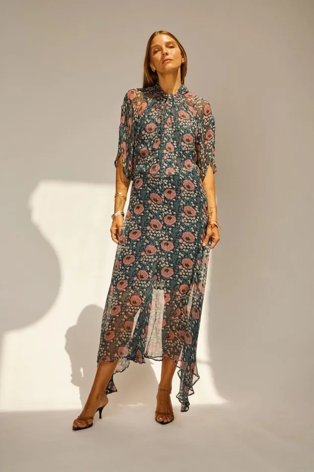Women Natalie Martin Dresses Tiffany Dress Vintage Flowers Indigo