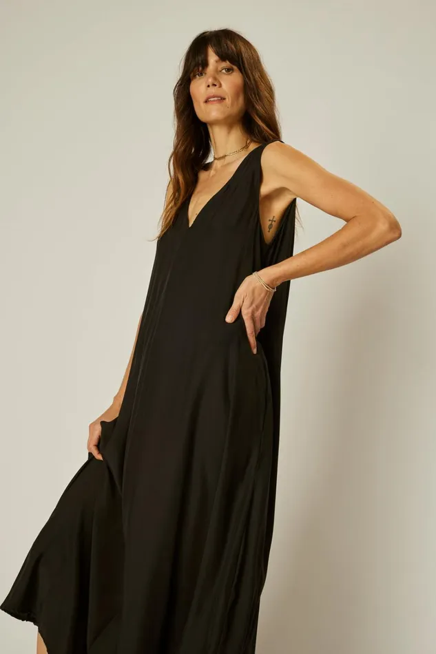 Women Natalie Martin Dresses Tova Maxi Black Silk