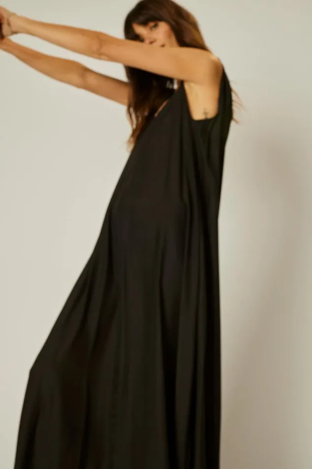 Women Natalie Martin Dresses Tova Maxi Black Silk