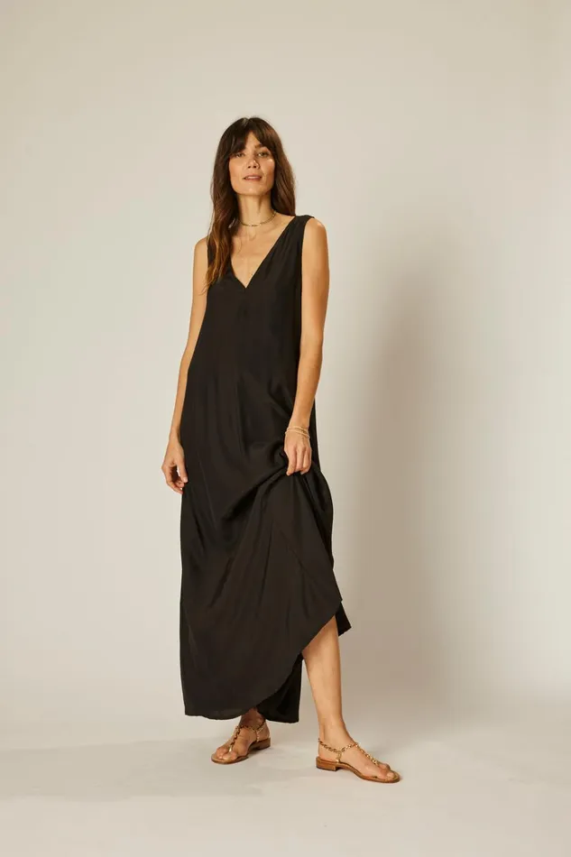 Women Natalie Martin Dresses Tova Maxi Black Silk