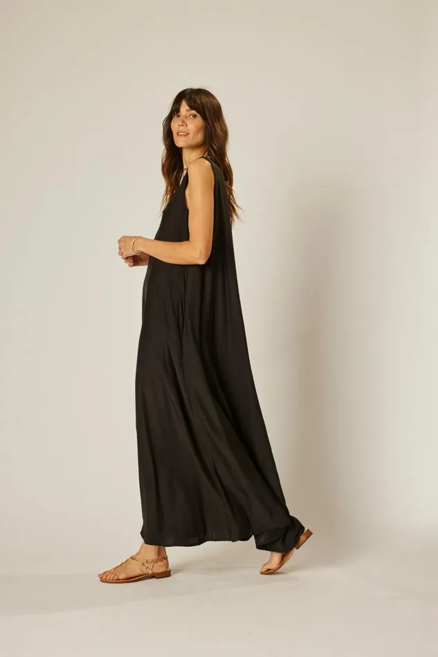 Women Natalie Martin Dresses Tova Maxi Black Silk
