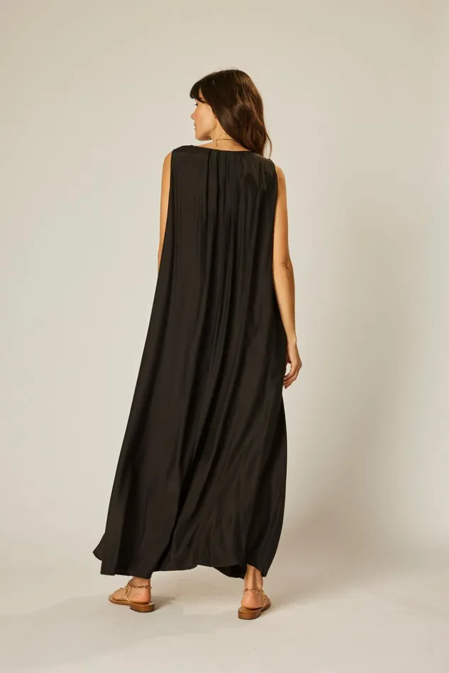 Women Natalie Martin Dresses Tova Maxi Black Silk