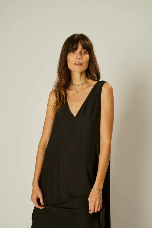 Women Natalie Martin Dresses Tova Maxi Black Silk
