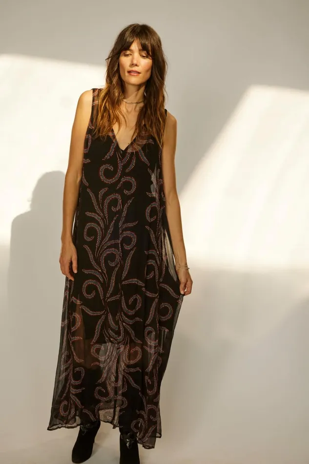 Women Natalie Martin Dresses Tova Maxi Feather Chiffon