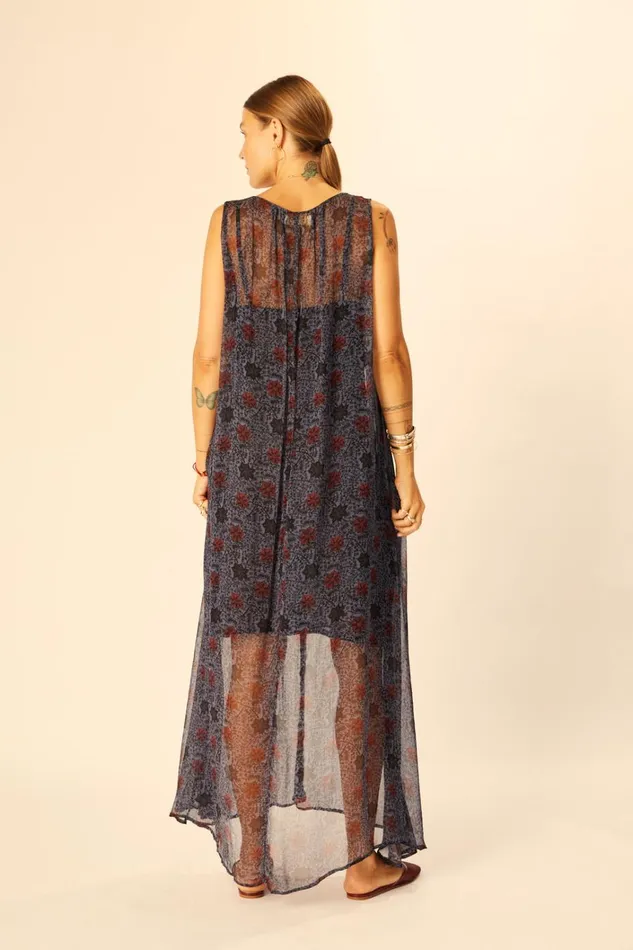 Women Natalie Martin Dresses Tova Maxi Snowflake Steel Blue