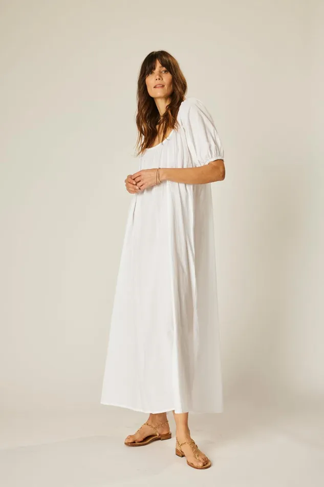 Women Natalie Martin Dresses Vivi Dress White Flat Cotton