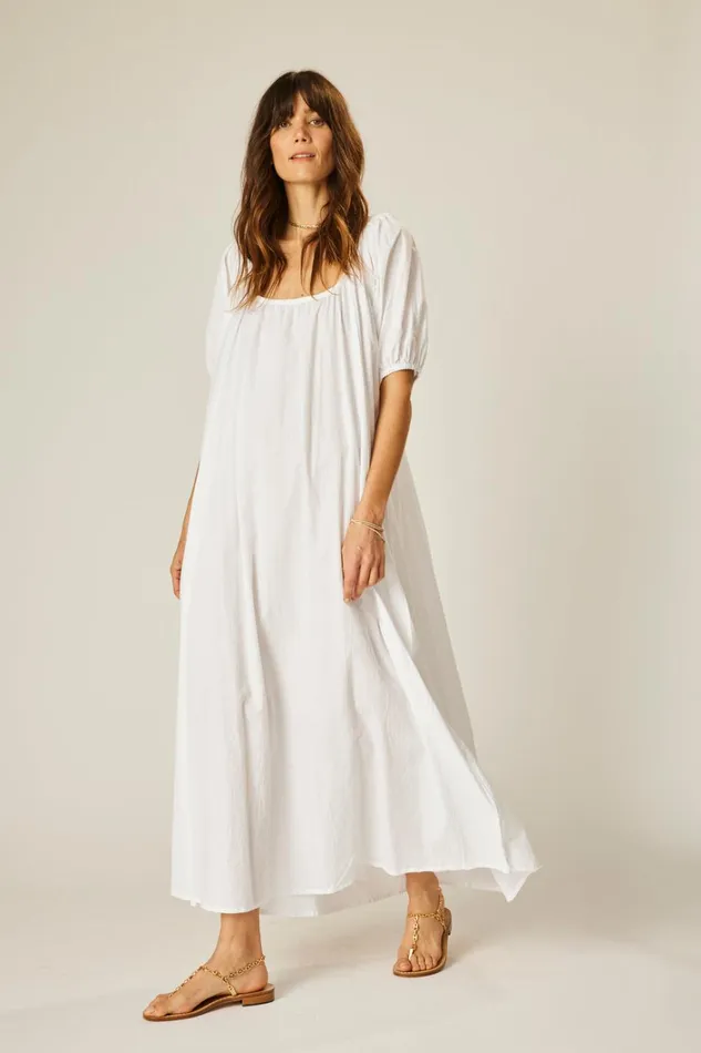 Women Natalie Martin Dresses Vivi Dress White Flat Cotton