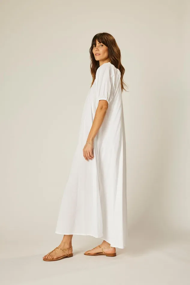 Women Natalie Martin Dresses Vivi Dress White Flat Cotton