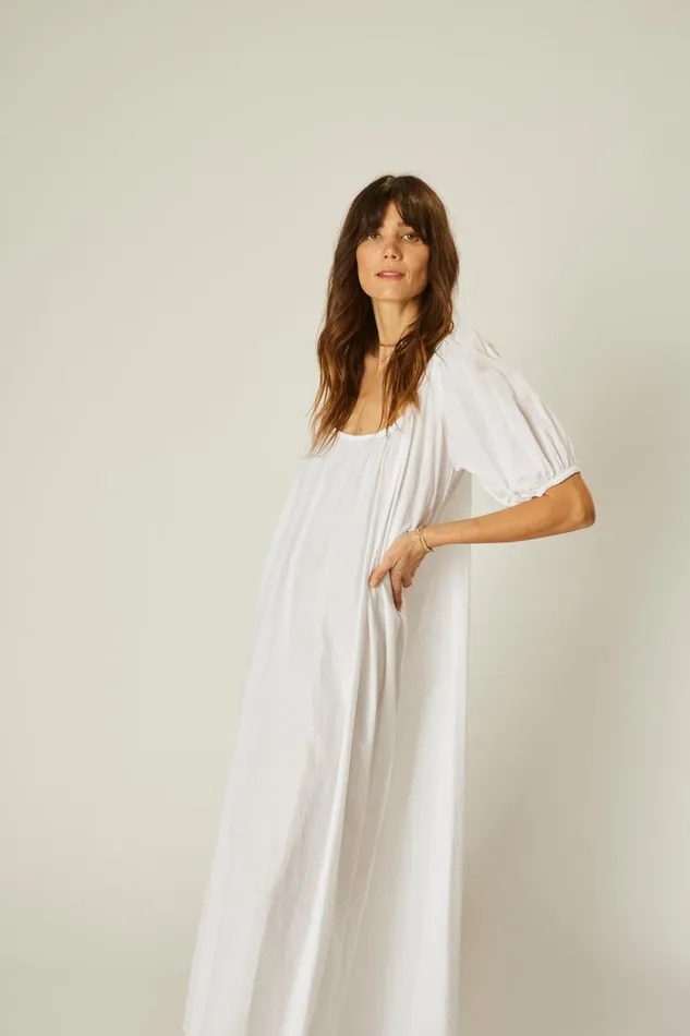 Women Natalie Martin Dresses Vivi Dress White Flat Cotton