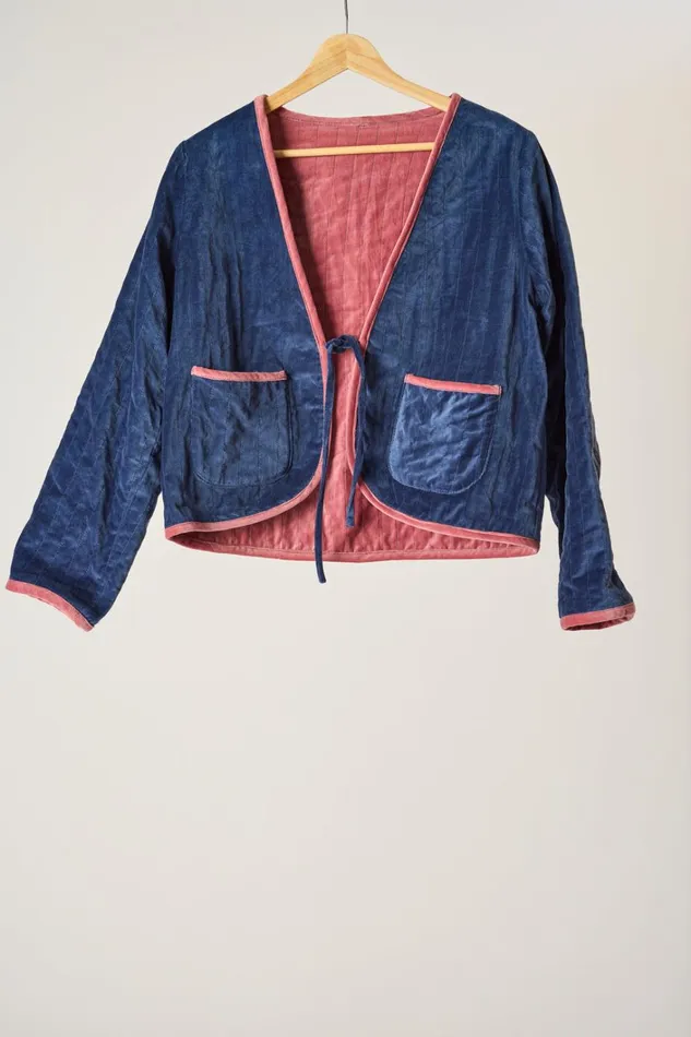 Women Natalie Martin Jackets and Vests Saskia Jacket Cotton Velvet Blush