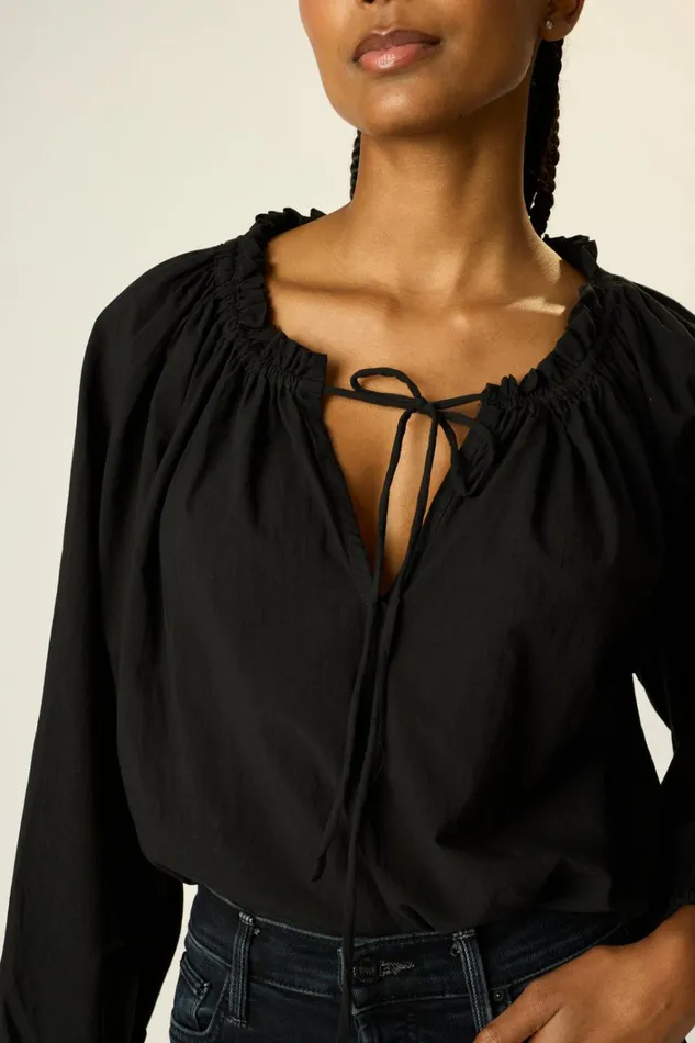 Women Natalie Martin Tops Ashley Top Black Flat Cotton