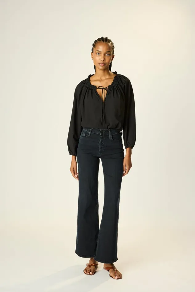 Women Natalie Martin Tops Ashley Top Black Flat Cotton
