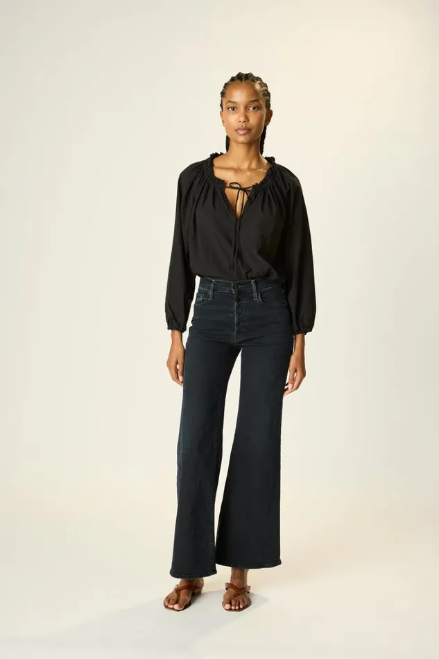 Women Natalie Martin Tops Ashley Top Black Flat Cotton