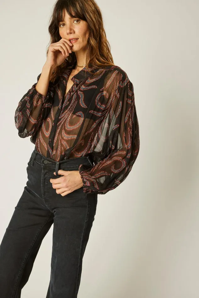 Women Natalie Martin Tops Iris Top Feather Chiffon