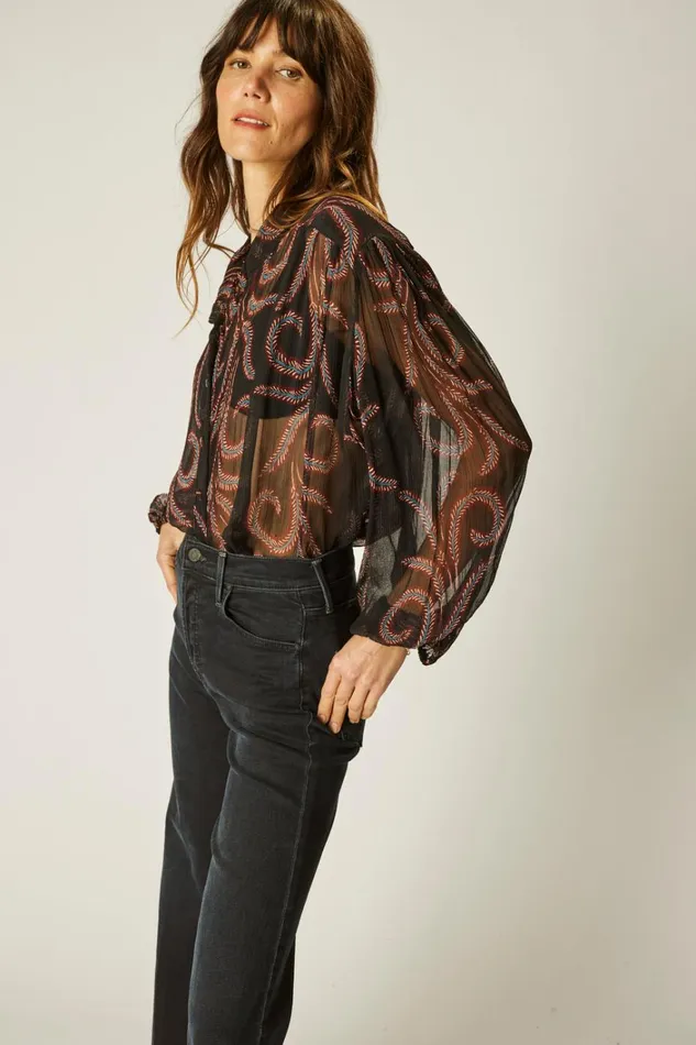 Women Natalie Martin Tops Iris Top Feather Chiffon Women Natalie Martin Tops Iris Top Feather Chiffon