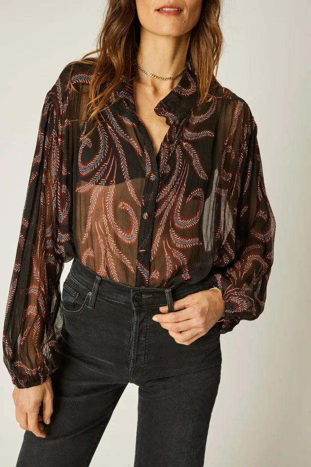 Women Natalie Martin Tops Iris Top Feather Chiffon Women Natalie Martin Tops Iris Top Feather Chiffon