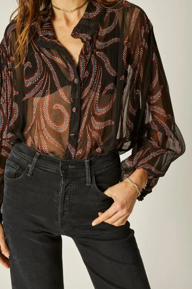 Women Natalie Martin Tops Iris Top Feather Chiffon Women Natalie Martin Tops Iris Top Feather Chiffon