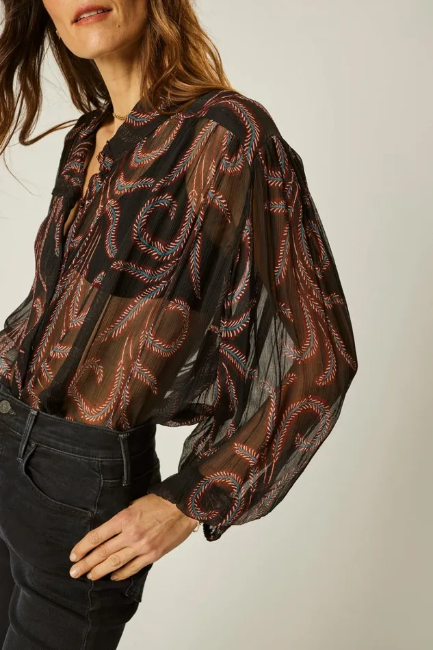 Women Natalie Martin Tops Iris Top Feather Chiffon Women Natalie Martin Tops Iris Top Feather Chiffon